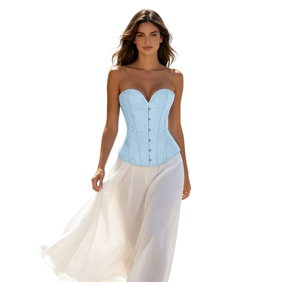 StSilkitty Off the Shoulder Corset for Women Lace up Overbust Bustier Lightweight Trendy Fashion Corsets Tops