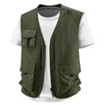 Man Sweating Button StSilkitty Outdoor Fishing Vest for Men Zip up Sleeveless V Neck Button ...