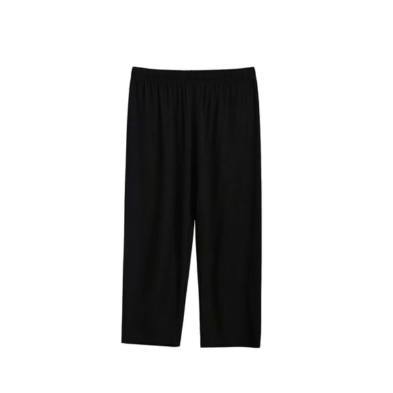 StSilkitty Pajama Capri Pants for Women Elastic Waist Lounge Sleepwear Capris Lightweight Comfy Sleepwear Cropped Pants
