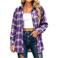 thumbnail image 1 of StSilkitty Plaid Shirt Jacket for Womens Long Sleeve Collared Casual Shacket Lightweight Comfy Fashion Tops, 1 of 6