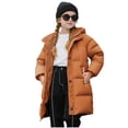 thumbnail image 1 of StSilkitty Puffer Jacket for Boys Girls Solid Color Long Sleeve Button down Hoodies Winter Fuzzy Warm Coat with Pockets, 1 of 9