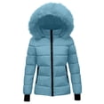 thumbnail image 1 of StSilkitty Puffer Jacket for Boys Girls Zip up Long Sleeve Quilted Hooded Jacket Coat with Pockets Winter Warm Coat, 1 of 4