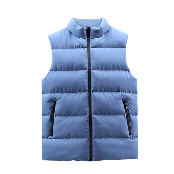 StSilkitty Puffer Vest for Men Zip up Sleeveless Stand Collar Quilted Vest Jacket Fall Winter Warm Padded Outerwear with Pockets