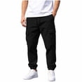 thumbnail image 1 of StSilkitty Quick Dry Hiking Cargo Pants for Mens Drawstring Elastic Sweatpants with Multi Pockets Gym Training Workout Joggers, 1 of 9