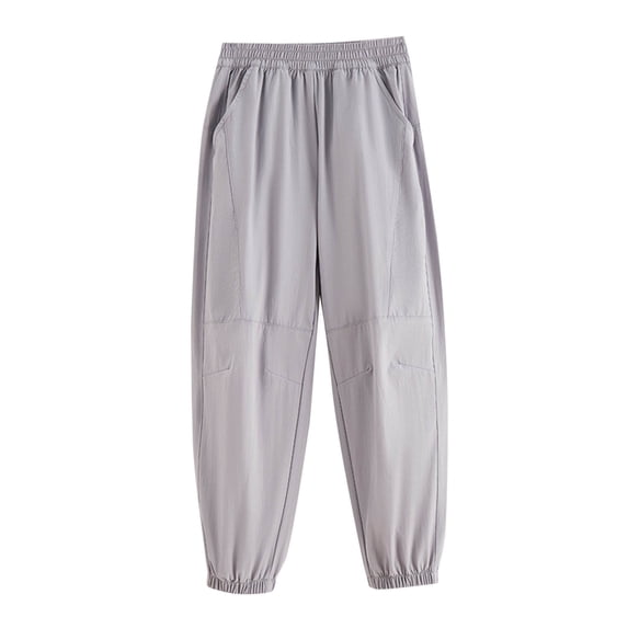 StSilkitty Quick Dry Sweatpants for Boys Girls Solid Color Elastic Waist Joggers with Pockets Lightweight Athletic Trousers