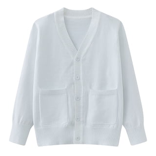 StSilkitty School Uniform Cardigan Sweater for Boys Girls Long Sleeve V Neck Button down Sweaters with Pockets
