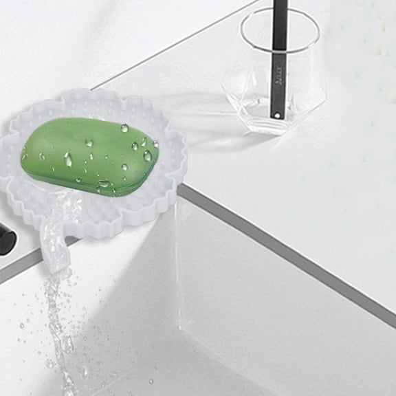 StSilkitty Silicone Soap Dishes with Drain Spout for Bathroom and Kitchen,Versatile Sponge Holder and Toothbrush Tray,Modern Silicone Sink Organizer