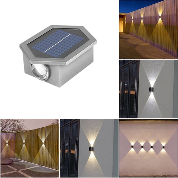 StSilkitty Solar Powered Outdoor Wall Light with Up and Down Illumination for Decor Garden Porch IP65 Waterproof Security Lighting