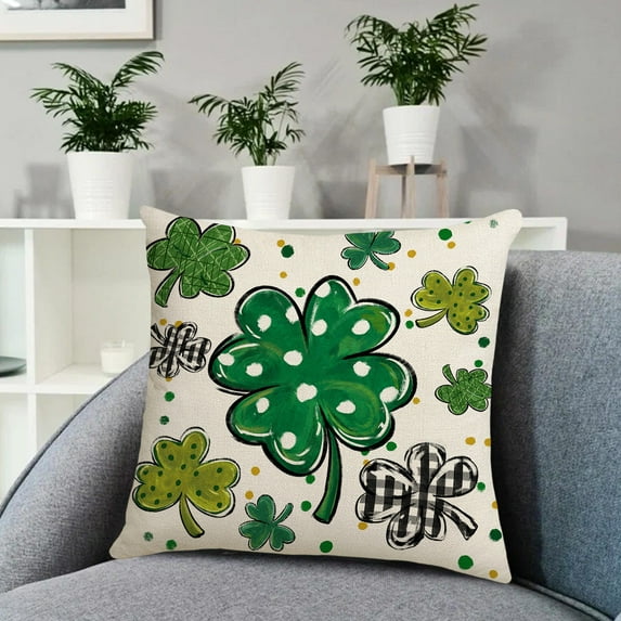 StSilkitty St. Patrick's Day Pillow Cover Sofa Pillow Cover Washable Pillow Cover Holiday Gift Suitable for Sofa Bedroom Office