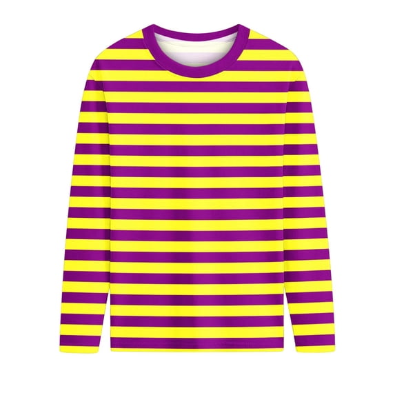 StSilkitty Striped Casual T-Shirts for Boys Girls Long Sleeve Crewneck Blouses Lightweight Soft School Uniform Tops