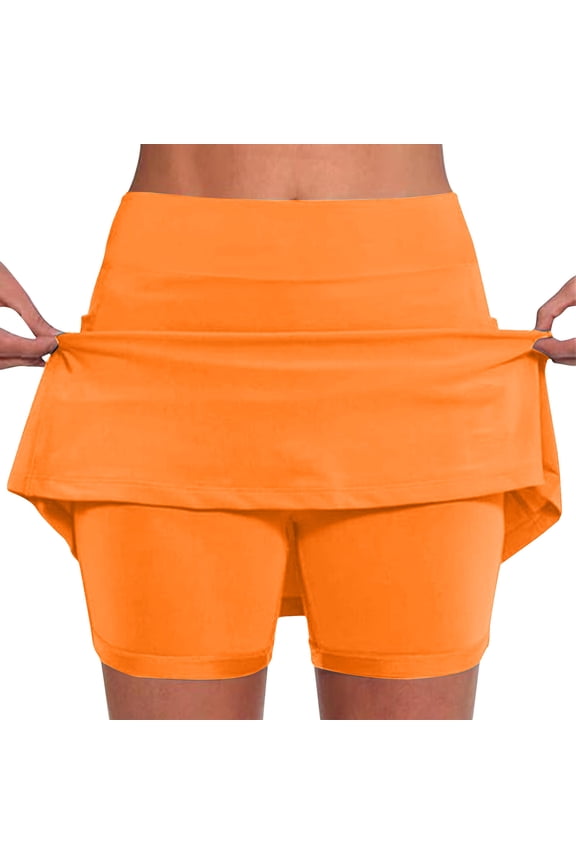 Summer Women Skorts Athletic Tennis Skirts with Pockets Lightweight High Waist Elastic Workout Shorts