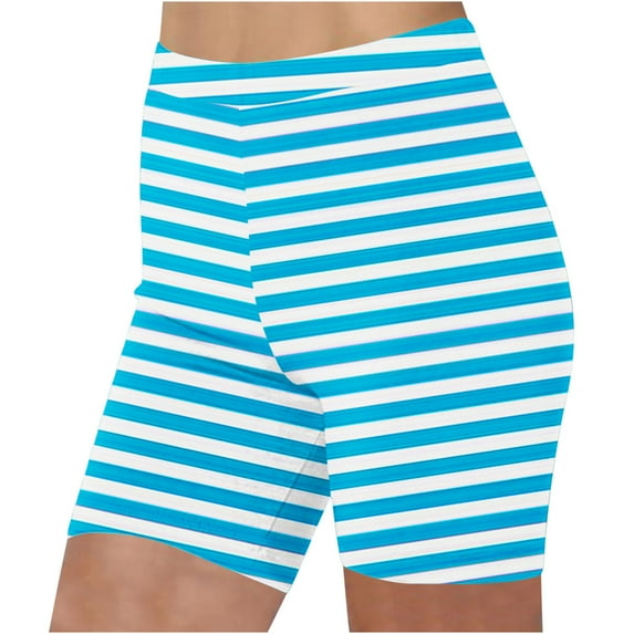 StSilkitty Summer Womens Athletic Shorts Stripe Shorts Skinny Leg Running Shorts High Waisted Shorts Gym Workout Shorts