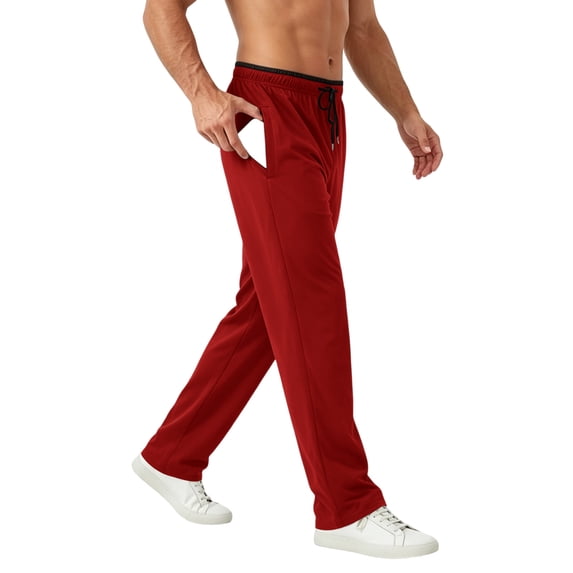 StSilkitty Sweatpants for Men Straight Leg Quick Dry Sweat Pants with Pockets Drawstring Elastic Waist Athletic Trousers