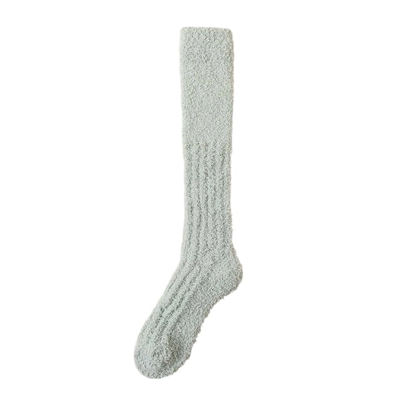 StSilkitty Thigh High Boot Socks for Mens Womens Fuzzy Slipper Socks Thick Solid Color Warm Thermal Long Socks