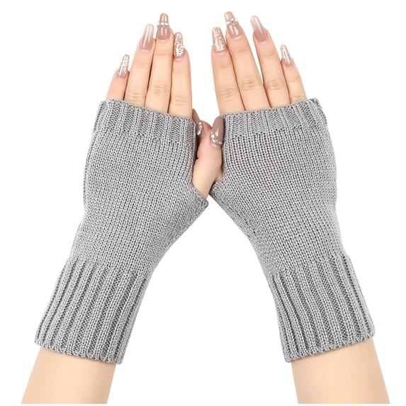 StSilkitty Winter Fingerless Gloves for Women Biking Hiking Running Warm Knit Mittens Soft Breathable Gloves