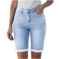 thumbnail image 1 of StSilkitty Women's Casual Denim Shorts High Waist Stretch Shorts with Pockets Summer Lightweight Soft Shorts, 1 of 9