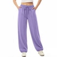 thumbnail image 1 of StSilkitty Womens Cotton Sweatpants Summer High Waist Elastic Drawstring Joggers Lightweight Soft Tapered Trousers, 1 of 4
