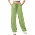 thumbnail image 1 of StSilkitty Womens Cotton Sweatpants Summer High Waist Elastic Drawstring Joggers Lightweight Soft Tapered Trousers, 1 of 4