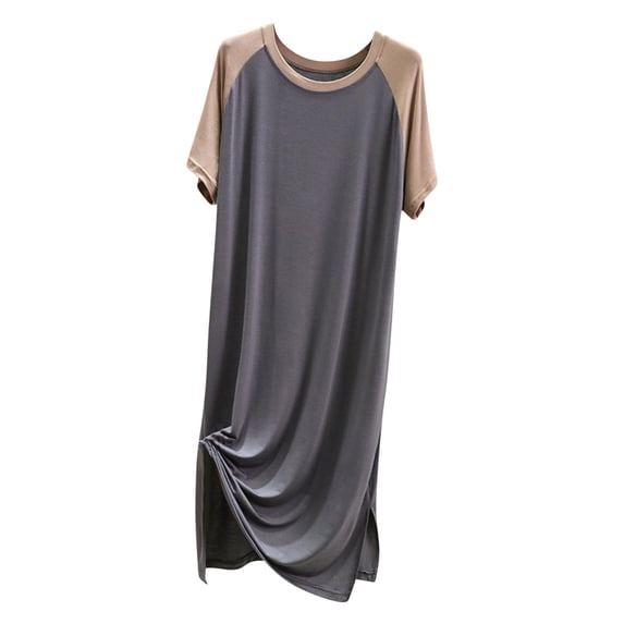 StSilkitty Womens Lounge Nightgowns Long Sleeve Crewneck Pajama Night Gown Lightweight Comfy Breathable Sleepshirts