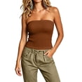 thumbnail image 1 of StSilkitty Womens Strapless Tube Tops Solid Color Sleeveless Ribbed Going out Tank Blouses Beach Vacation Casual Shirts, 1 of 7