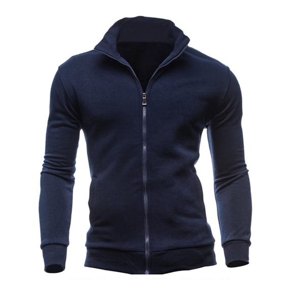 StSilkitty Zip up Casual Jacket for Mens Solid Color Long Sleeve High Neck Outerwear Jackets Lightweight Comfy Fashion Coat
