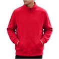 thumbnail image 1 of StSilkitty Zip up Jacket for Men Long Sleeve Stand Collar Jacket Coat Fall Lightweight Fashion Clothing with Pockets, 1 of 6