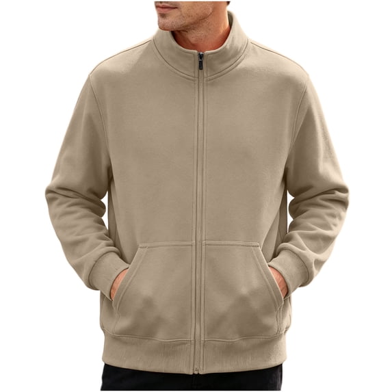 StSilkitty Zip up Jacket for Men Long Sleeve Stand Collar Jacket Coat Fall Lightweight Fashion Clothing with Pockets