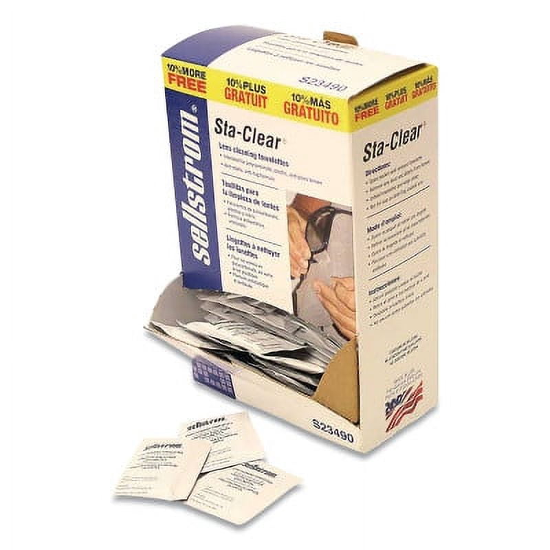 Tissue Box Packet Sta-Clear™ Pre-Moistened Lens Cleaning Tissue Packet, 8 in L x 5 in W ...