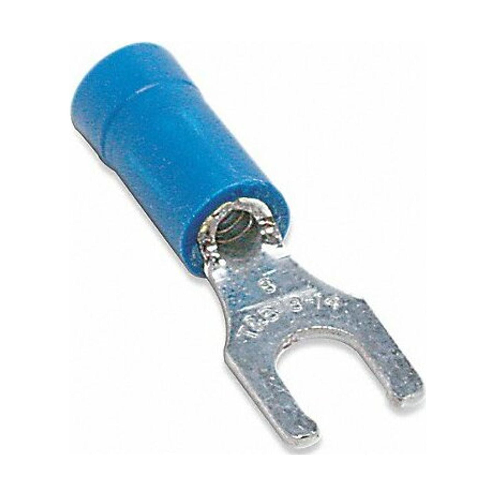 StaKon Fork Terminal,Tin,Copper,Blue,PK100 14RB6FL