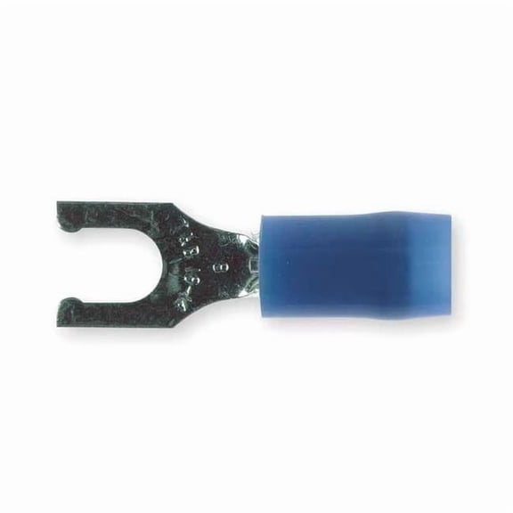 Sta-Kon Fork Terminal,Tin,Copper,Blue,PK100 RB14-8FL