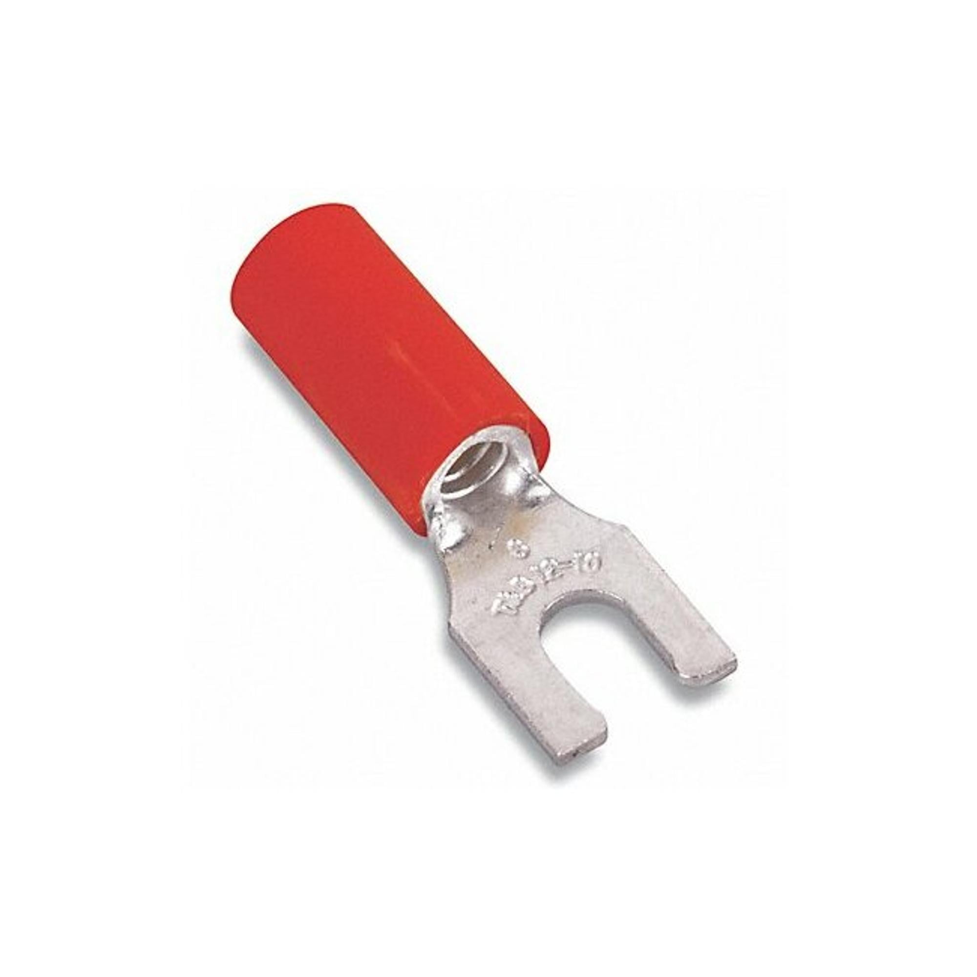 StaKon Fork Terminal,Tin,Copper,Red,PK100 18RA8FL