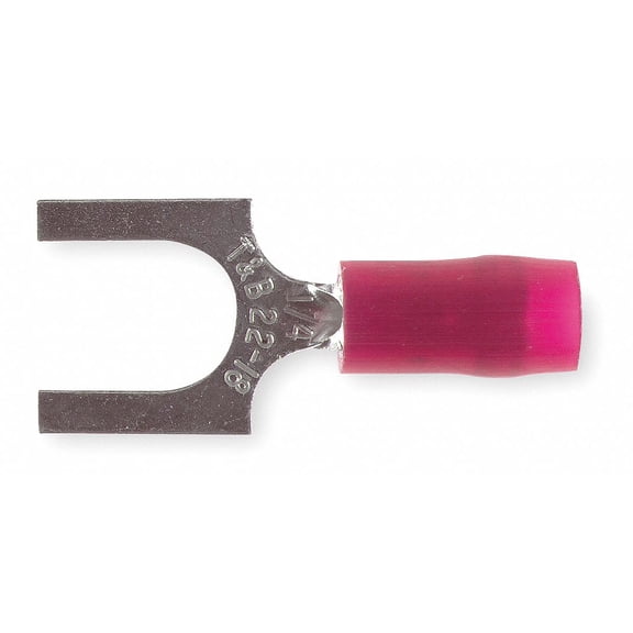 Sta-Kon Fork Terminal,Tin,Copper,Red,PK100 RA18-14F
