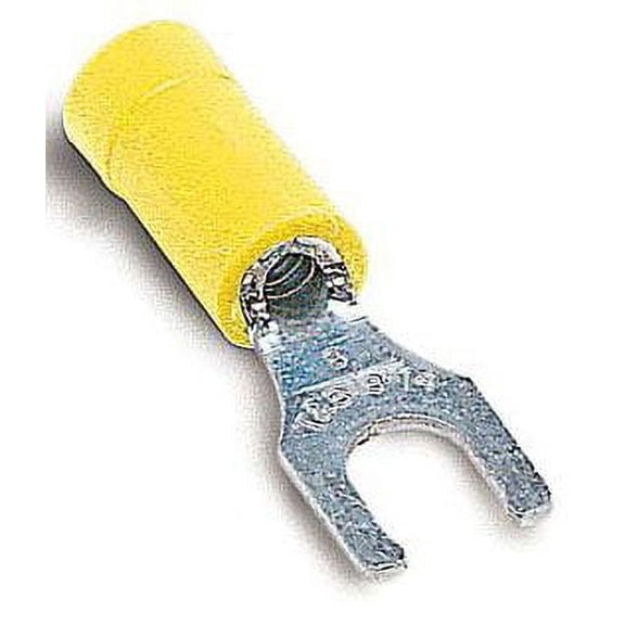 Sta-Kon Fork Terminal,Tin,Copper,Yellow,PK50 10RC-6FL