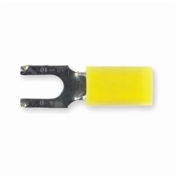 Sta-Kon Fork Terminal,Tin,Copper,Yellow,PK50 RC10-10FS