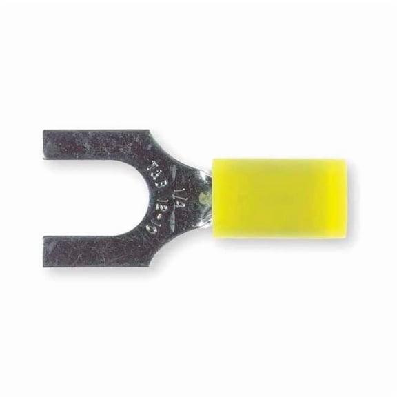Sta-Kon Fork Terminal,Tin,Copper,Yellow,PK50 RC10-14F
