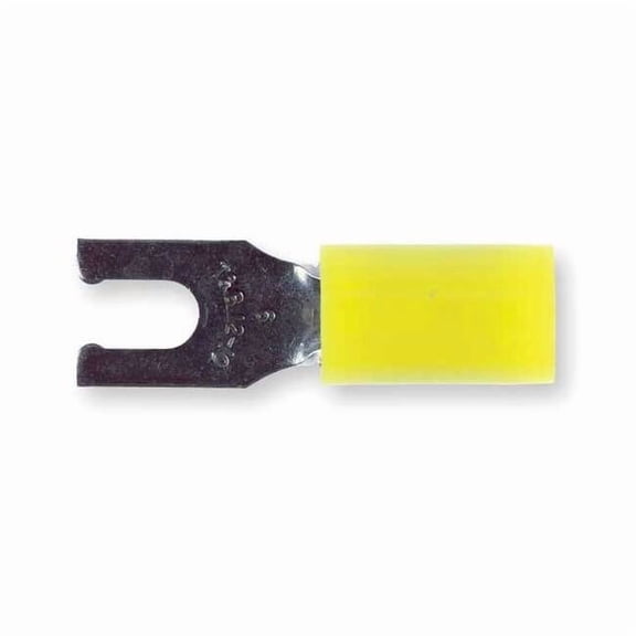 Sta-Kon Fork Terminal,Tin,Copper,Yellow,PK50 RC10-6FL