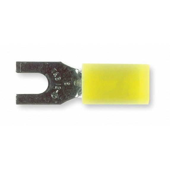 Sta-Kon Fork Terminal,Tin,Copper,Yellow,PK50 RC10-6F