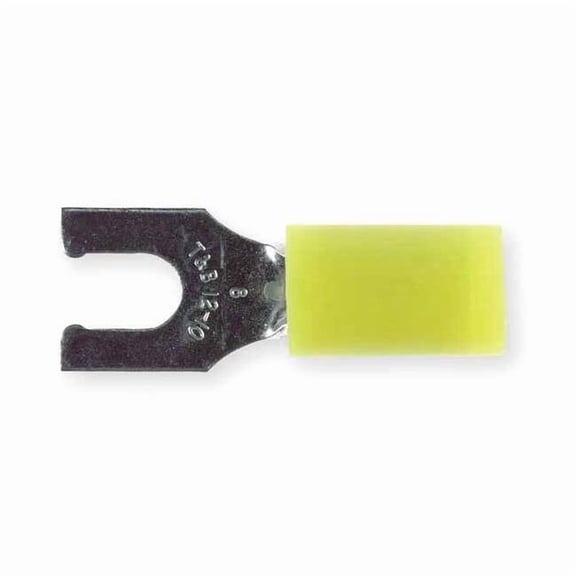 Sta-Kon Fork Terminal,Tin,Copper,Yellow,PK50 RC10-8FL