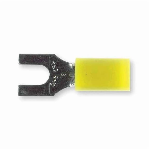Sta-Kon Fork Terminal,Tin,Copper,Yellow,PK50 RC10-8F
