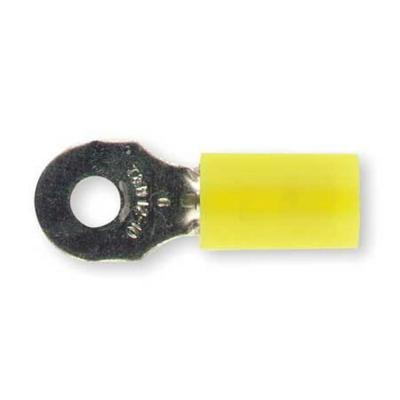 Sta-Kon Ring Terminal,Yellow,12 AWG,10 AWG,PK50 RC10-6