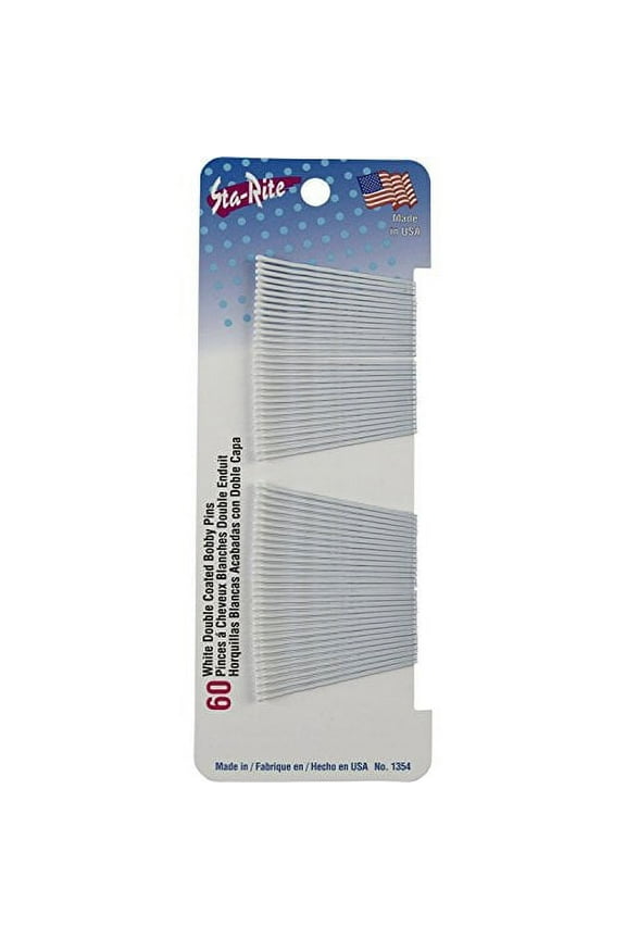 Bobby Pins, White, 60 Count