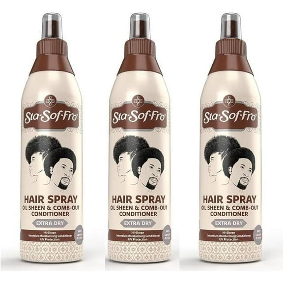 Sta-Sof-Fro Hair & Scalp Spray Comb Out Conditioner with Lanolin, Extra Dry, 250mL, Pack of 3