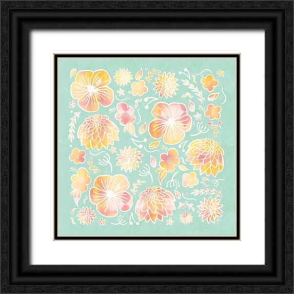 Sta Teresa, Ashley 20x20 Black Ornate Wood Framed with Double Matting Museum Art Print Titled - Pikes Flowers II