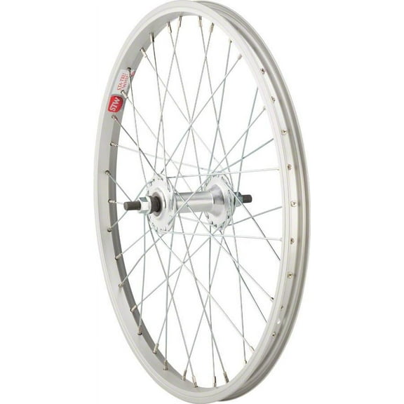 Sta Tru Front Wheel 20x1.5" Solid Thread on Axle with 36 Spokes Silver