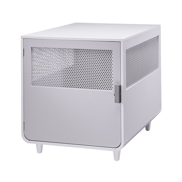 Staart Radius Wooden Dog Crate, Alpine White, Large, 25"L x 36"W x 28"H