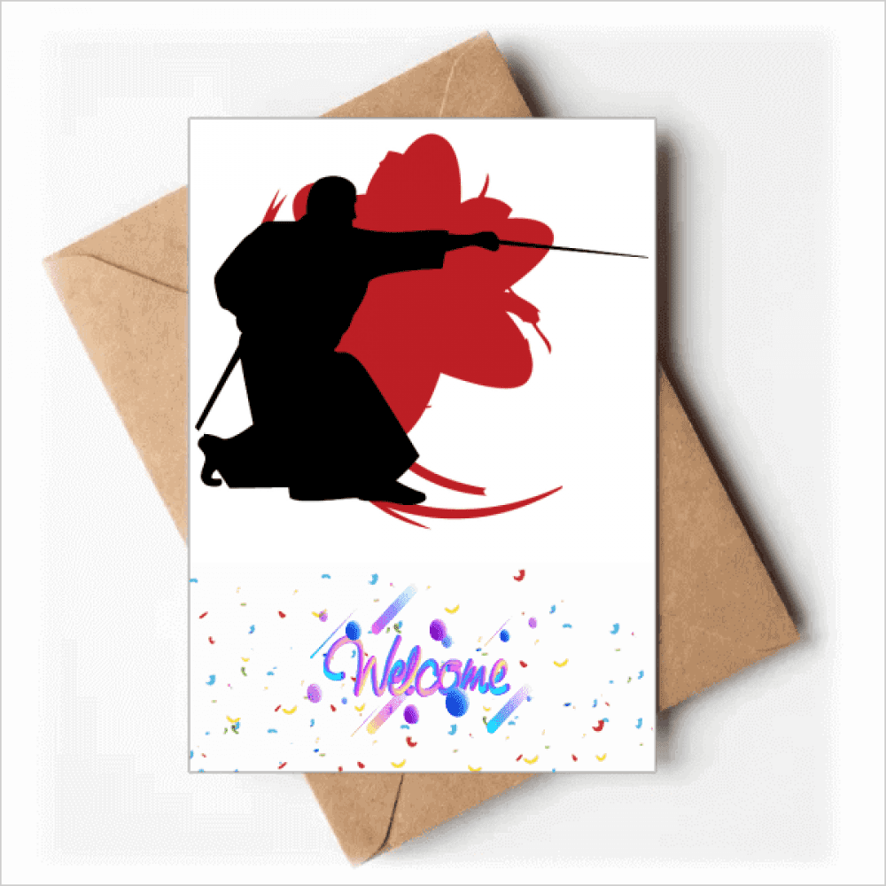 Stab Sakura Japan Outline Welcome Back Greeting Cards Envelopes Blank