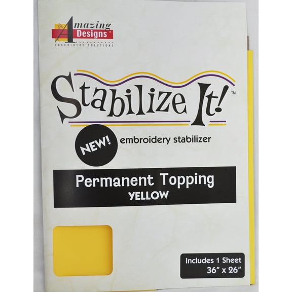 Stabalize It Embroidery Stabalizer. Permanent Topping Yellow