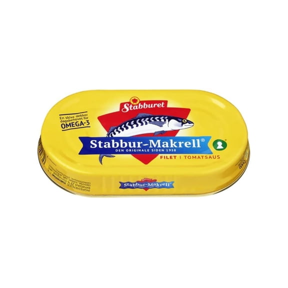 Stabburet Mackerel Fillets/Tomato, 5.5-Ounce Tin