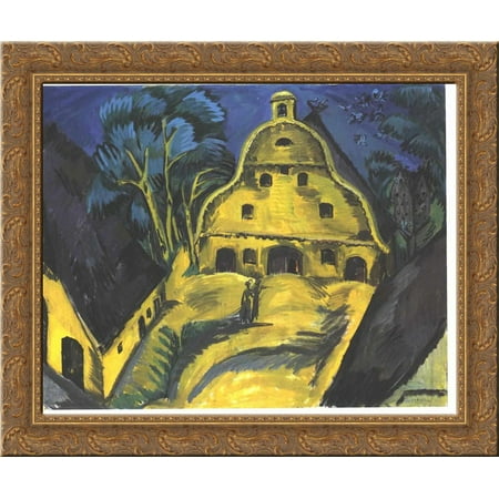 Staberhof Farm on Fehmarn I 24x20 Gold Ornate Wood Framed Canvas Art by Ernst Ludwig Kirchner