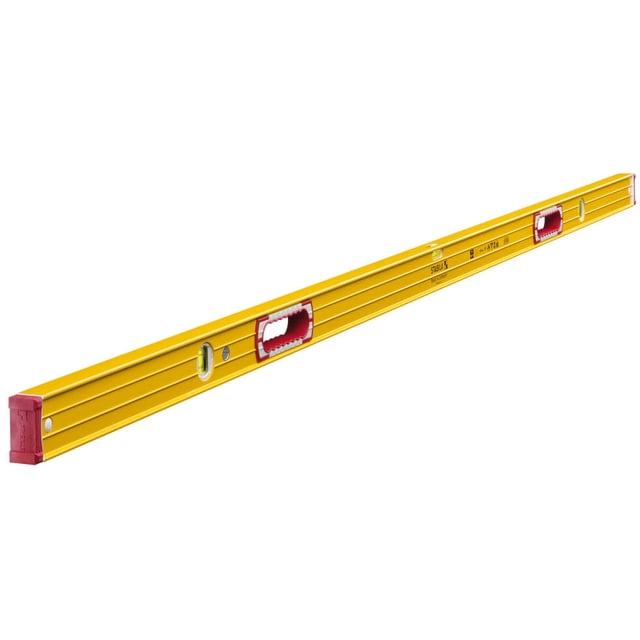 Stabila 37496 Heavy Duty Type 196 96-Inch Level – No Hand Holes, Wide Frame, Certified Accuracy With Removable End Caps
